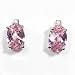 Sterling Silver Earrings with Pink CZ - Size: 15mm