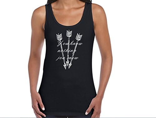 Sdeya A0412 You Know Nothing Jon Snow Printed Womens Longer Length Fitted Tank Large Black