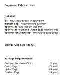 1600-1660's Women's Caps and Hats Pattern