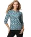 JM Collection Printed Matte-Jersey Top