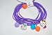 Purple Childrens Jewelry Multi Set, Hello Kitty Charm Girls Bracelet, Silly Band Style with Earrings