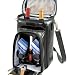 Picnic Time Avanti Insulated, Leatherette Premium Tote w/ Deluxe Wine &amp; Cheese Service For 2 (Black)