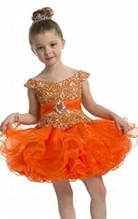 Girls Applique Beaded Crystal Lace Crystals Chiffon/Taffeta/Tulle Flower-Girl Dress/Pageant Dress 