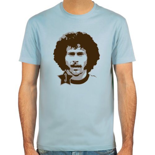 T-Shirt Paul Breitner ::: Farbauswahl: skyblue, sand oder weiß ::: Fußball-Kult