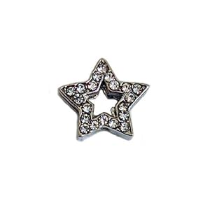 Beau Nouveau DS10COPNSTRCD10 10mm Crystal Open Star Slide - Clear Diamond - 10mm