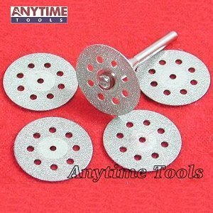 Anytime Tools 5 DIAMOND CUT-OFF WHEELS GLASS ROCK LAPIDARY DISC SAW for ROTARY TOOLS