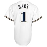 MLB Men's Milwaukee Brewers Corey Hart White Home Short Sleeve 6 Button Synthetic Replica Baseball Jersey Big & Tall  (White, XXX-Large)