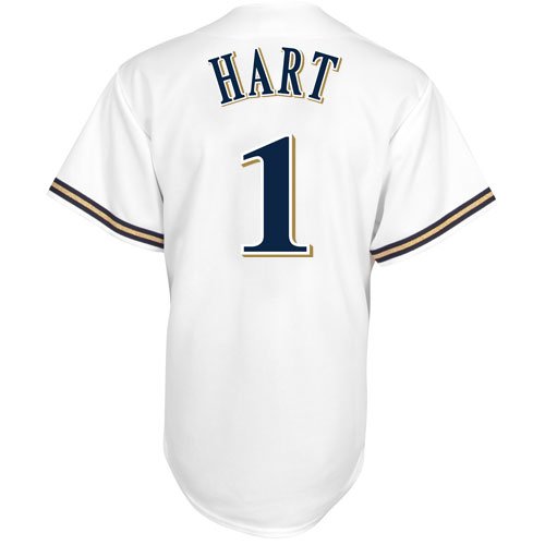 MLB Men's Milwaukee Brewers Corey Hart White Home Short Sleeve 6 Button Synthetic Replica Baseball Jersey Big & Tall Spring 2012  (White, XXXX-Large)