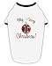 TOOLOUD My Very 1st Christmas Cotton Dog Shirt White with Black XL