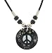 Peace Sign Necklace - Round Acrylic 1'' Diameter Pendant - 18'' Black Cord
