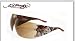 ED HARDY EHS 008 BRAD TORTOISE FRAME BROWN LENS SWAROSKI CRYSTAL RIMLESS SHIELD SUNGLASSES
