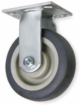 Rigid Plate Caster with Soft Rubber 6" x 2" Soft Non Marking Wheel Medium Duty