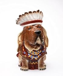 Indian Chief Basset Hound Dog Cookie Jar
