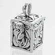 Rectangular Hinged Prayer Box Pendant in Sterling Silver, #11526