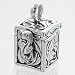 Rectangular Hinged Prayer Box Pendant in Sterling Silver, #11526