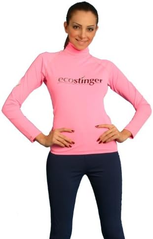 Women Surf Shirt Long Sleeves UV Protection Snug Fit Pink