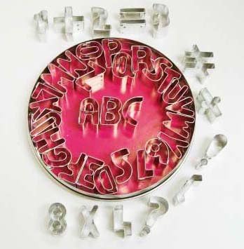 Tinplated Alphabet, Numbers and Symbols Cookie Cutters, Set of 41