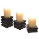 Set of 3 Pillar Candleholders - Black