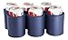 Can Coolers Non-collapsible Foam Beverage Can Insulator Set of 6 Navy Blue