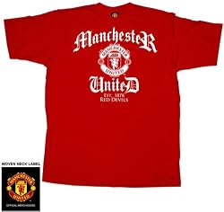 FC Football Club Soccer Manchester United Logo Glory Days Red T-shirt Tee