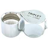 10X Jewelers Eye Loupe Magnifier Chrome Round 21mm Optical Tool