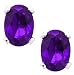 1.50 Ct 7X5mm Purple Amethyst Sterling Silver Earrings