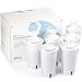 Max Strength Pro Replacement Water Filters 6pc Set Fits Brita Pitchers & Dispensers, 6 Month Filter Supply, BPA Free, Fits Brita Classic, Mavea Classic, Atlantis, Bella, Slim, Soho & Many More!
