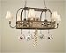 Hi-Lite Napa Chandelier Pot Rack with Fabric, Solid, Marble, or Glass Shades H-78Y-Dx