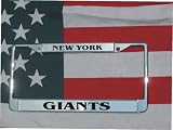 New York Giants Chrome Laser Engraved License Plate Frame NFL