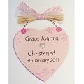 Personalised Christening Heart Wooden Gift Plaque