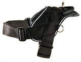 Dean & Tyler All Weather Dog Harness - Large - Fits Girth 32" - 42" - Works Great for Breeds Like Large German Shepherd,bullmastiff, Bull Terrier, American Bulldog Etc... - Black for Everyday Use - Comes with Reflective Trim!!! - Made in Europe !!!