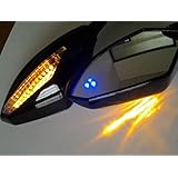 Blue Led Mirror For Yamaha Fzr Yzf Fz1 Fazer Fjr1300 Ninja Zx10R Zx-12R Er-6F