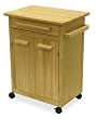 Kitchen Cart with One Drawer in Beech Finish By Winsome Wood