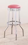 Review visiondecor Furniture  / Set of 2 50's Retro Nostalgic Style Rose Finish Bar Stools - 29