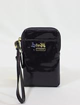 Hot Sale Coach Madison Patent Leather Universal Phone Case Wristlet Aubergine 61958
