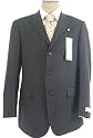 Emanuel Ungaro Mens Clearance SB 3B Navy Blue Pinstripe Wool Suit - Size 42S