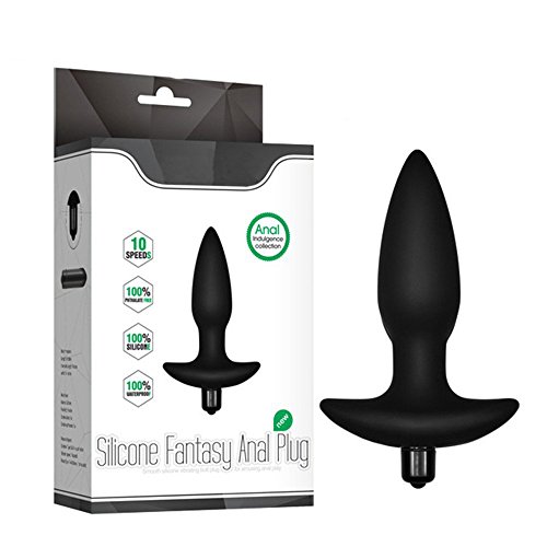 Zabrina Anal Pleasure Butt Plug Vibrating Vibrator 10 Mode Bulbs Probe Funny Toy Adult Romance Games (Black)