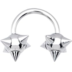 14 Gauge Stainless STEEL SPIKE Horseshoe Circular Barbell