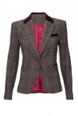 M&S Woman Single Breasted Checked Blazer [T91-1719-S]