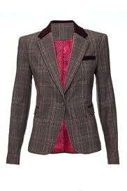 M&S Woman Single Breasted Checked Blazer [T91-1719-S]