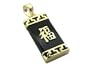 Onyx Greek Key Capped "Fortune" Rectangle Pendant, 14k Gold