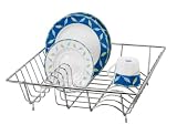 Produkt-Bild: WENKO 2321100 Geschirrabtropfkorb - Teller- und Tassenablage, Chrom, 34 x 11 x 36 cm