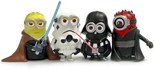 2015 Movie Minions Cosplay Star Wars PVC Action Figures Collectible Model Toys 8cm 4pcs/set kukull Veprimi Figura heronj femije