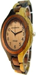 Tense Multicolored Wood Oval Womens Wrist Watch L7301IDM