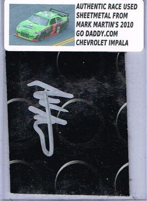 Mark Martin Signed Race Used Nascar Sheetmetal Coa - NASCAR Autographed Race Used Items