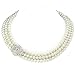 Tzarina Triple Strand White Simulated Pearl Choker
