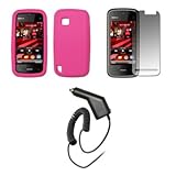 Nokia Nuron - Premium Pink Soft Silicone Gel Skin Cover Case + Crystal Clea ....