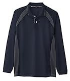 CO-COS コーコス 吸汗速乾長袖ポロシャツ AS-1628 1 ネイビー LL