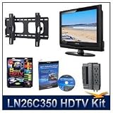 Samsung LN26C350 26" HDTV, AV Home Theater Power Protection (6 outlet 2100 joules protection), Universal Flat/Tilt Mount for Flat Panel TVs, HDTV Calibration DVD (Brings out your HDTV's Full Potential), HDTV High-performance Hook-Up & Maintenance Kit