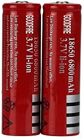 18650 Battery,4 Pcs GOODFIRE 18650 3.7V 6800mAh Lithium Ion Parallel Battery(Red)